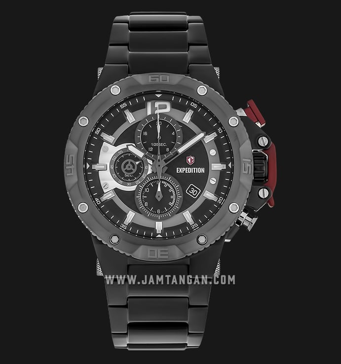 Expedition Chronograph E 6751 MC BEPBA Men Black Dial Black Stainless Steel