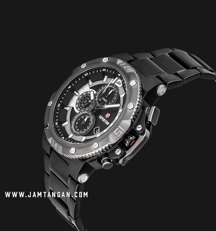 Expedition Chronograph E 6751 MC BEPBABA Man Black Dial Black Stainless Steel Strap