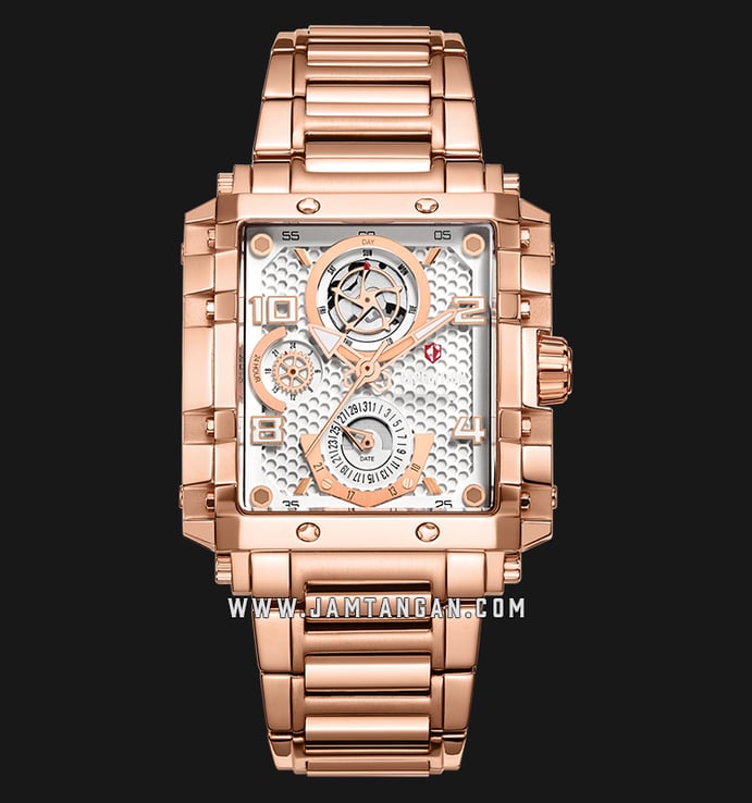 Expedition E 6757 BF BRGSL Ladies Silver Dial Rose Gold Stainless Steel