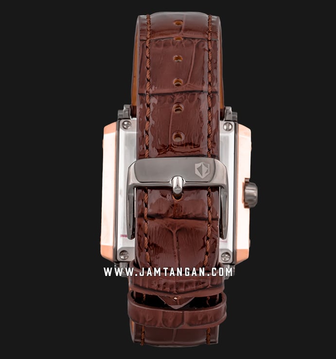 Expedition E 6757 BF LGRBA Ladies Black Dial Brown Leather Strap