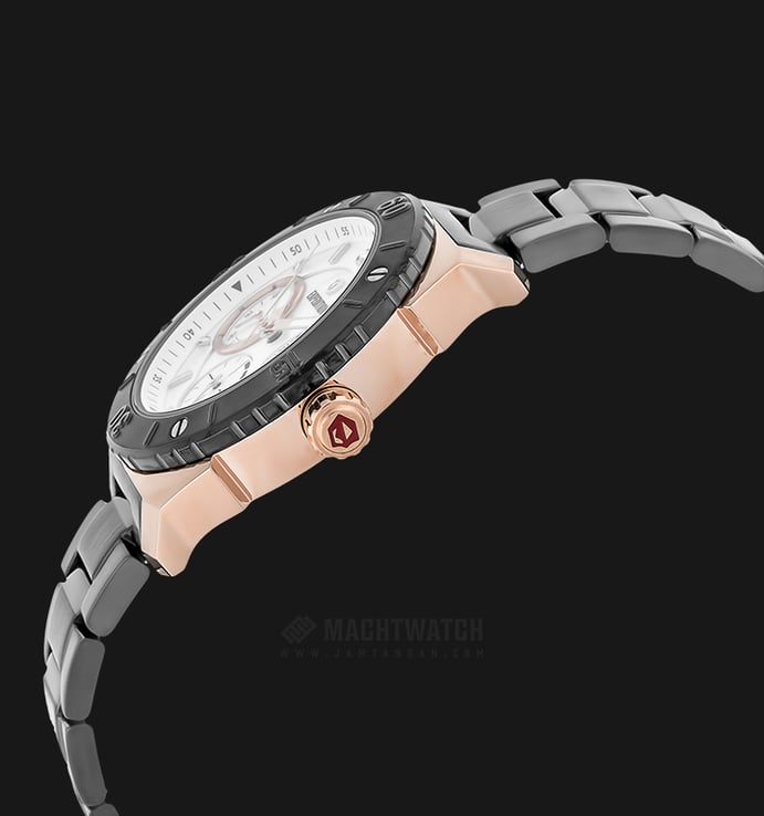 Expedition E 6759 BF BGRSL Ladies White Dial Grey Stainless Steel Strap