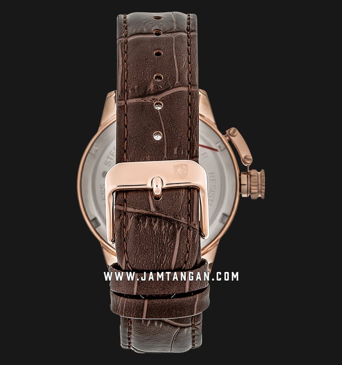 Expedition E 6765 BF LRGBA Ladies Black Dial Brown Leather Strap