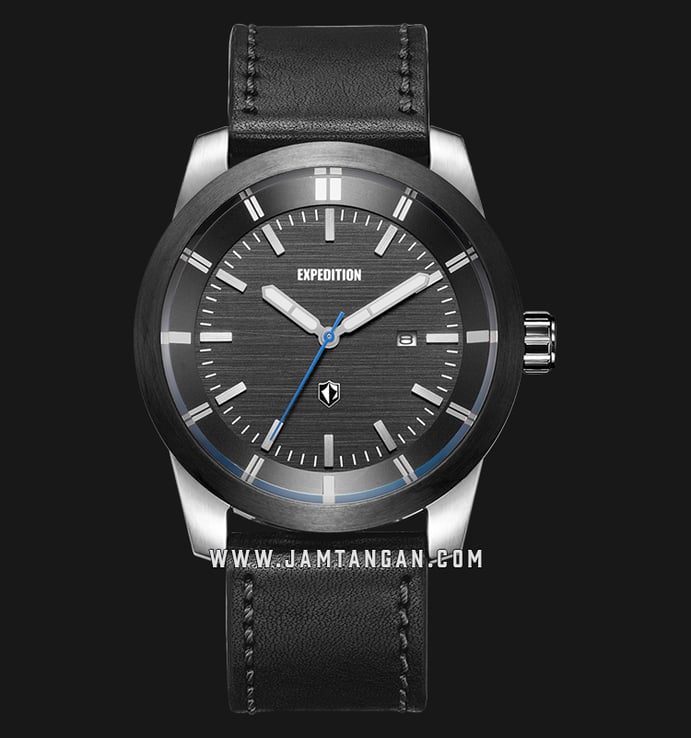 Expedition E 6773 MD LTBBA Man Black Dial Black Leather Strap