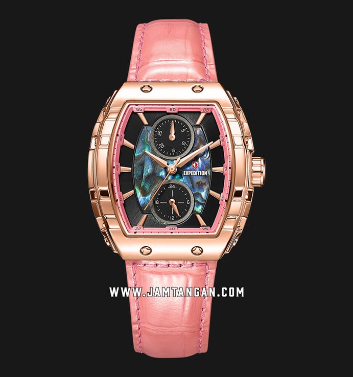 Expedition Ladies E 6782 BF LRGBAPN Mother Of Pearl Dial Pink Leather Strap