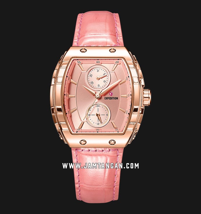 Expedition Ladies E 6782 BF LRGPN Pink Dial Pink Leather Strap