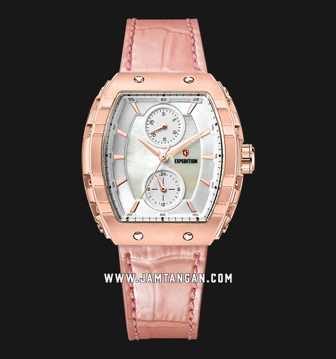 Expedition E 6782 BF LRGSLPN Ladies Mother Of Pearl Dial Pink Leather Strap