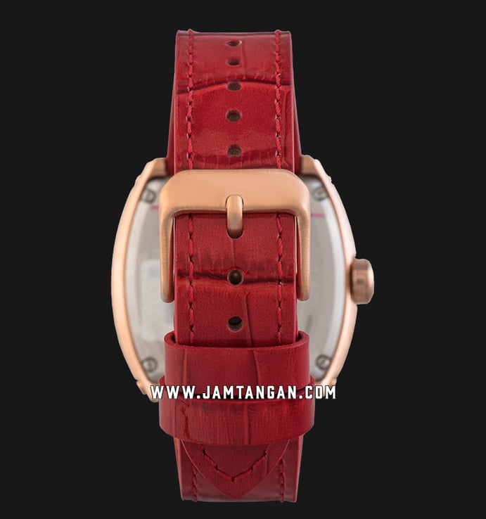 Expedition E 6782 BF LRGSLRE Ladies Mother Of Pearl Dial Red Leather Strap