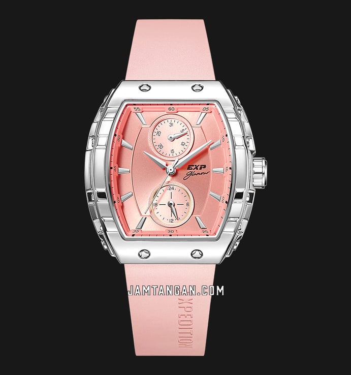 Expedition Ladies E 6782 BF RSSPN Pink Dial Pink Rubber Strap