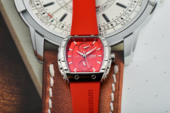 Expedition Ladies E 6782 BFRSSRE Red Dial Red Rubber Strap