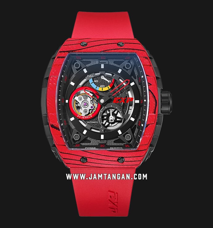 Expedition Automatic E 6782 MA RIPBARE Black Dial Red Rubber Strap