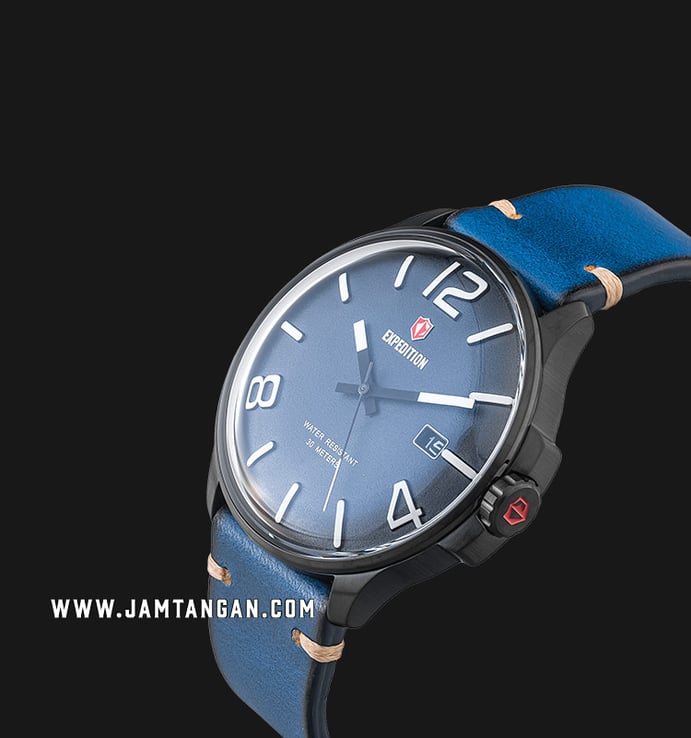 Expedition Modern Classic E 6789 MD LIPBUBU Men Blue Navy Dial Blue Leather Strap