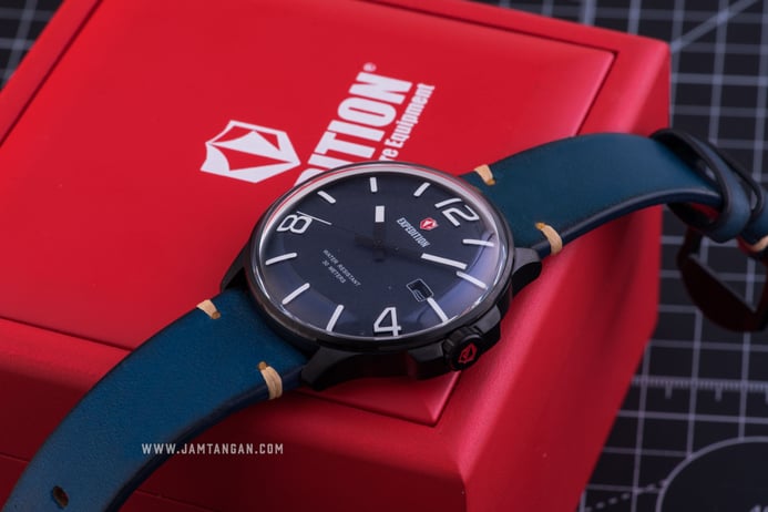 Expedition Modern Classic E 6789 MD LIPBUBU Men Blue Navy Dial Blue Leather Strap