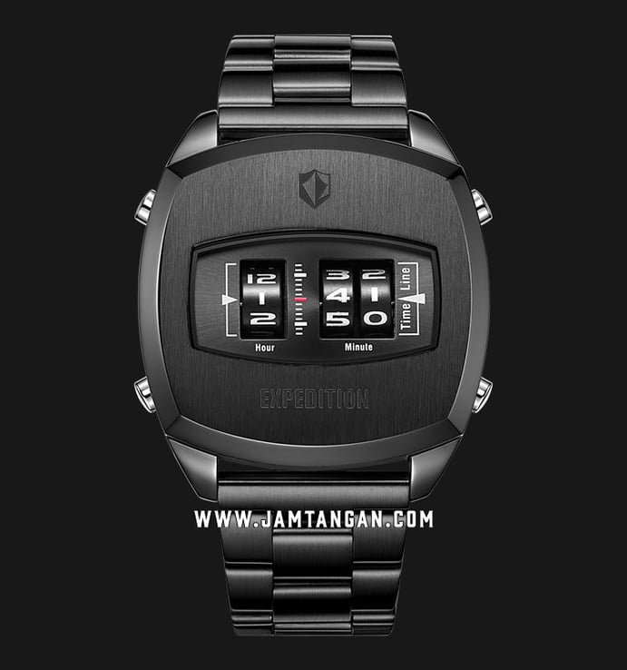 Expedition E 6790 MH BIPBA Men Black Dial Black Stainless Steel Strap