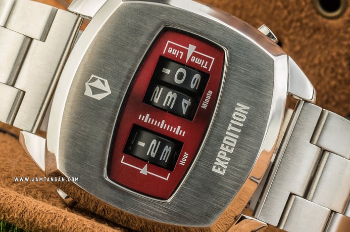 Expedition E 6790 MH BSSRE Men Red Dial Stainless Steel Strap