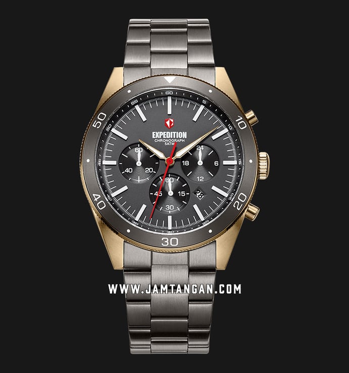 Expedition E 6791 MC BZGGR Chronograph Men Grey Dial Grey Stainless Steel Strap