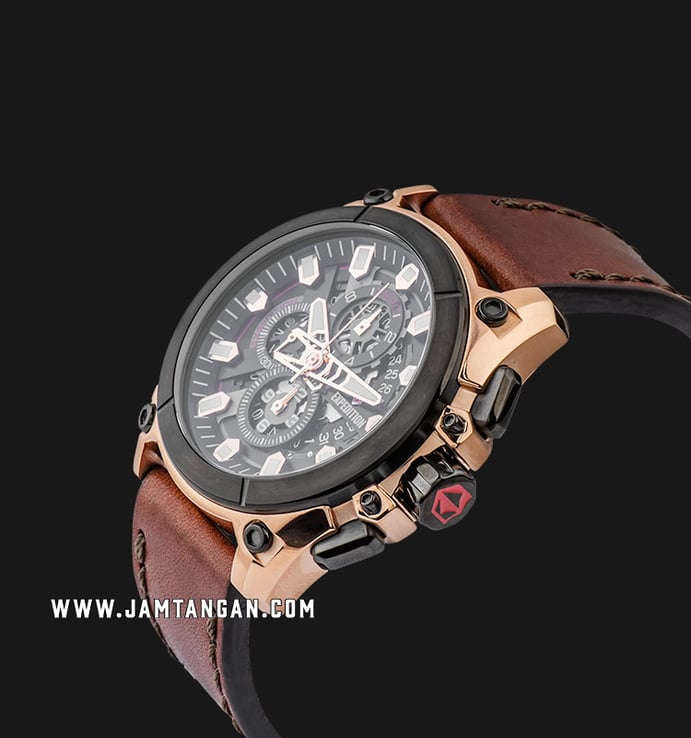 Expedition E 6793 MC LBRBA Chronograph Black Dial Brown Leather Strap