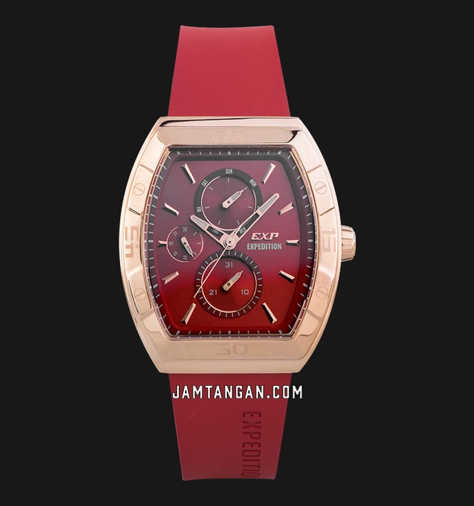 Expedition Ladies E 6800 BF RRGRE Red Dial Red Rubber Strap