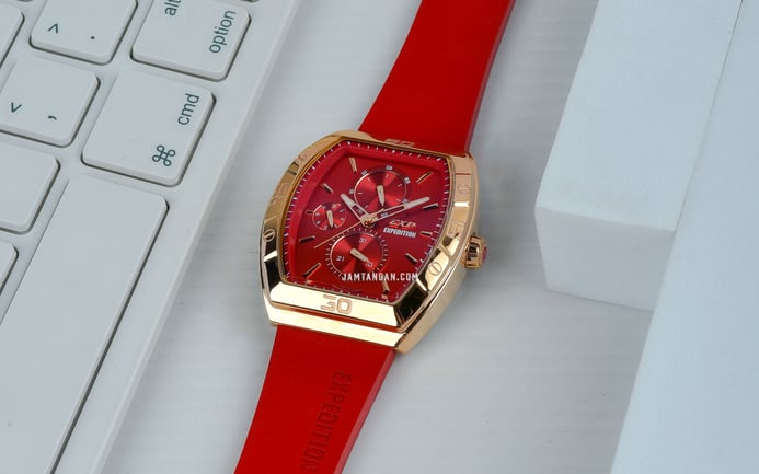 Expedition Ladies E 6800 BF RRGRE Red Dial Red Rubber Strap