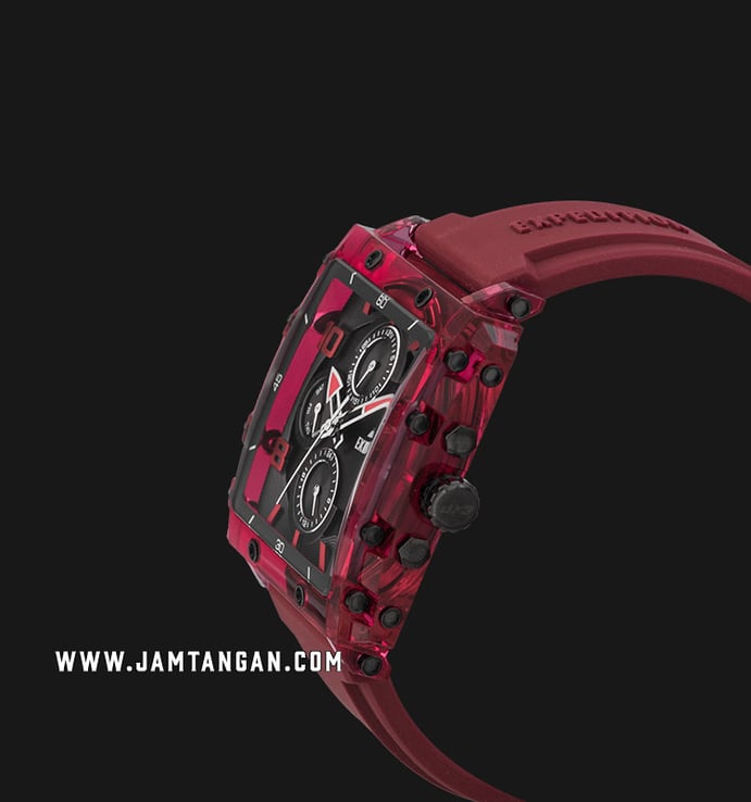 Expedition Ladies E 6808 MF RIGBARE Black Dial Red Rubber Strap