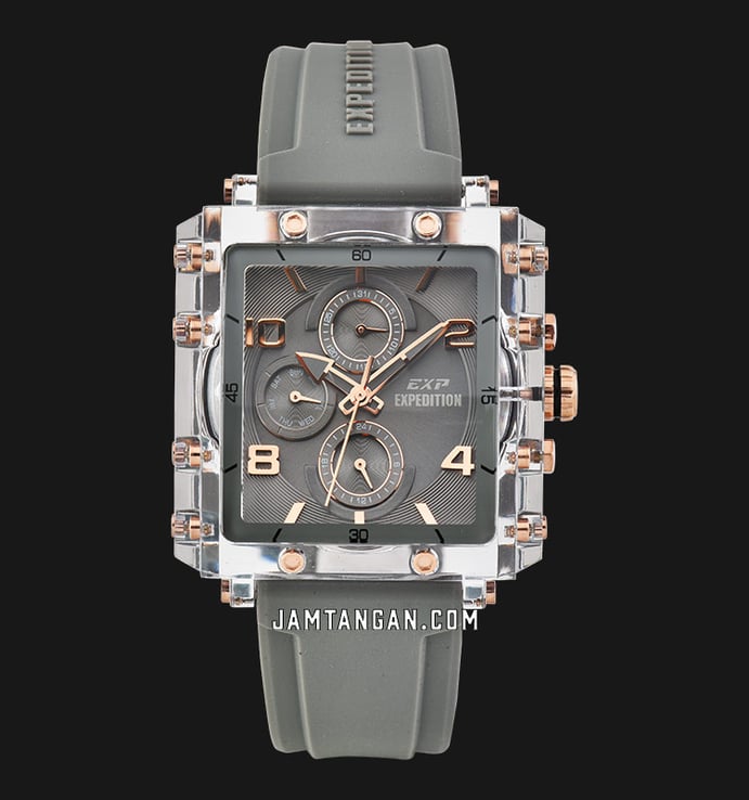 Expedition Ladies E 6808 MF RRGSLGR Grey Dial Grey Rubber Strap