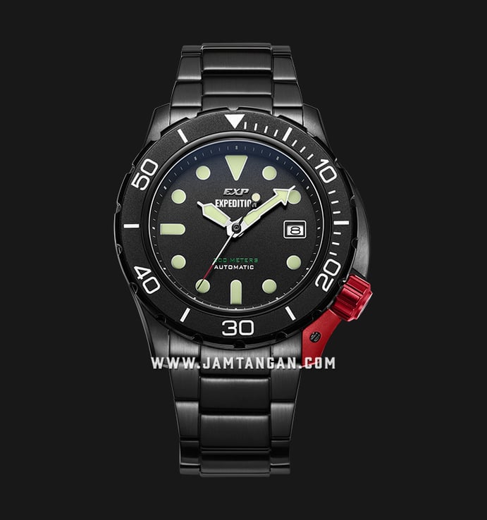 Expedition Automatic E 6809 MA BIPBA Men Black Dial Black Stainless Steel + Extra Nylon Strap