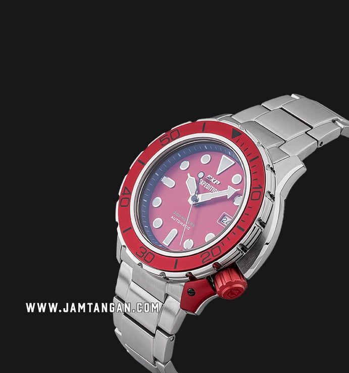 Expedition Automatic E 6809 MA BSSRE Men Red Dial Stainless Steel Strap + Extra Nylon Strap