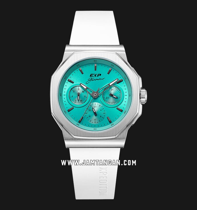 Expedition Ladies E 6816 BF RSSLB Glamour Tosca Dial White Rubber Strap