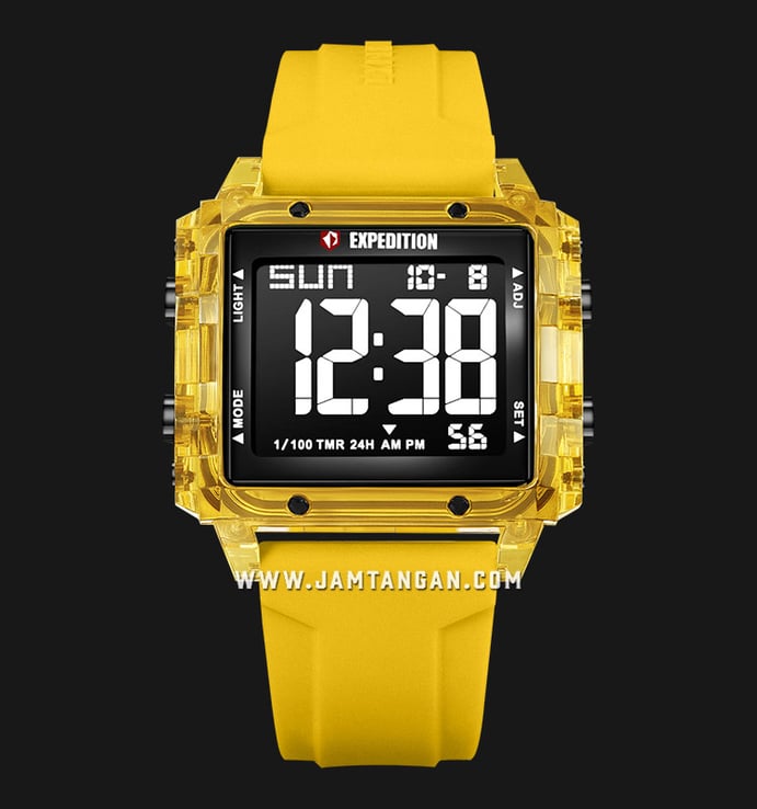 Expedition Sport E 6817 MH RIGBAYL Digital Dial Yellow Rubber Strap