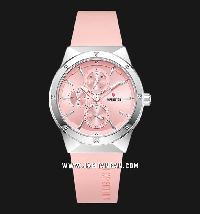 Expedition Sport E 6818 BF RSSPN Ladies Pink Dial Pink Rubber Strap