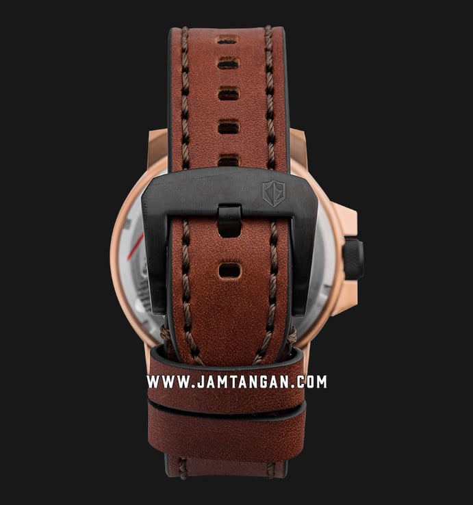 Expedition Sport E 6825 MS LBRBA Men Black Dial Brown Leather Strap