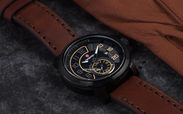 Expedition Sport E 6825 MS LIPBAIV Men Black Dial Brown Leather Strap