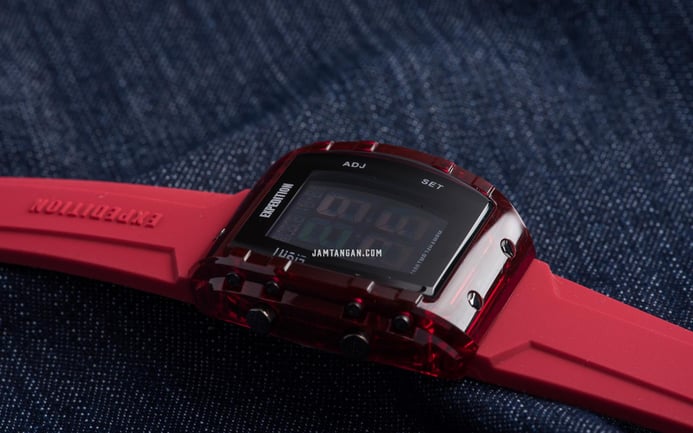 Expedition Ladies E 6827 MH RIPBARE Digital Dial Red Rubber Strap