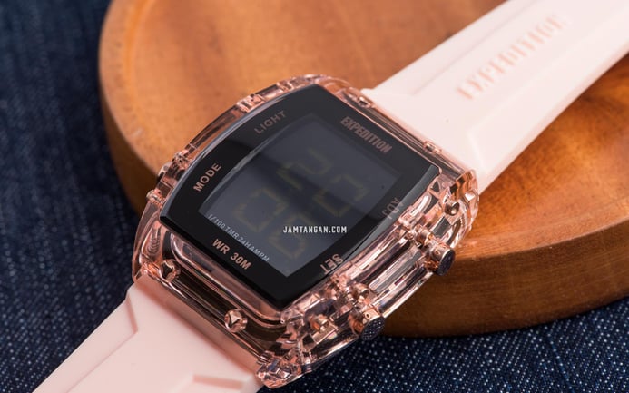 Expedition Ladies E 6827 MH RRGBALK Digital Dial Light Pink Rubber Strap