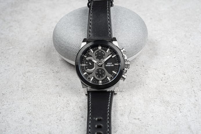 Expedition Modern Classic E 6829 MF LTBBA Black Dial Black Leather Strap