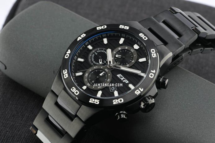 Expedition Chronograph E 6848 MC BIPBA Men Black Dial Black Stainless Steel Strap