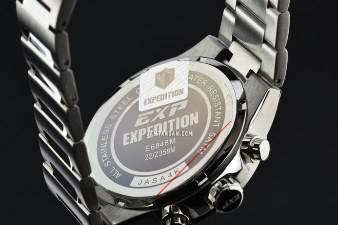 Expedition Chronograph E 6848 MC BSSBA Men Black Dial Stainless Steel Strap