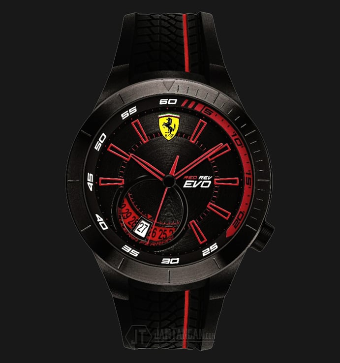 Ferrari Scuderia 0830339 Redrev Black Dial Black Rubber Strap