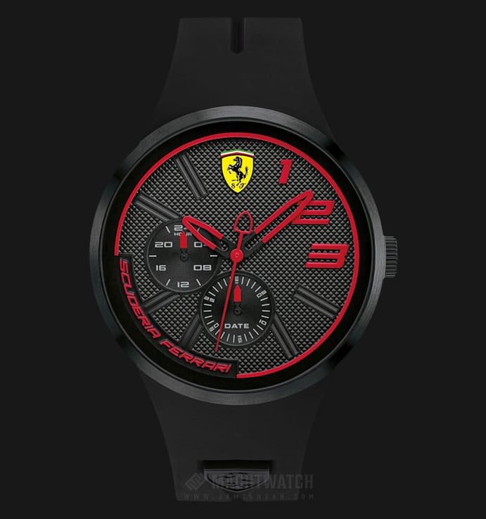 Ferrari 0830394 Fxx Men Black Dial Black Rubber Strap