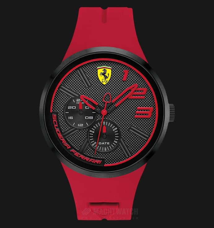 Ferrari 0830396 Fxx Men Black Dial Red Rubber Strap