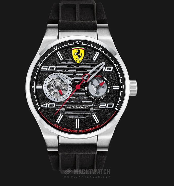 Ferrari Scuderia 0830429 Speciale Black Dial Black Rubber Strap
