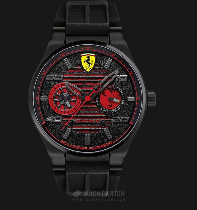 Ferrari 0830431 Scuderia Speciale Quartz Black Dial Black Rubber Strap