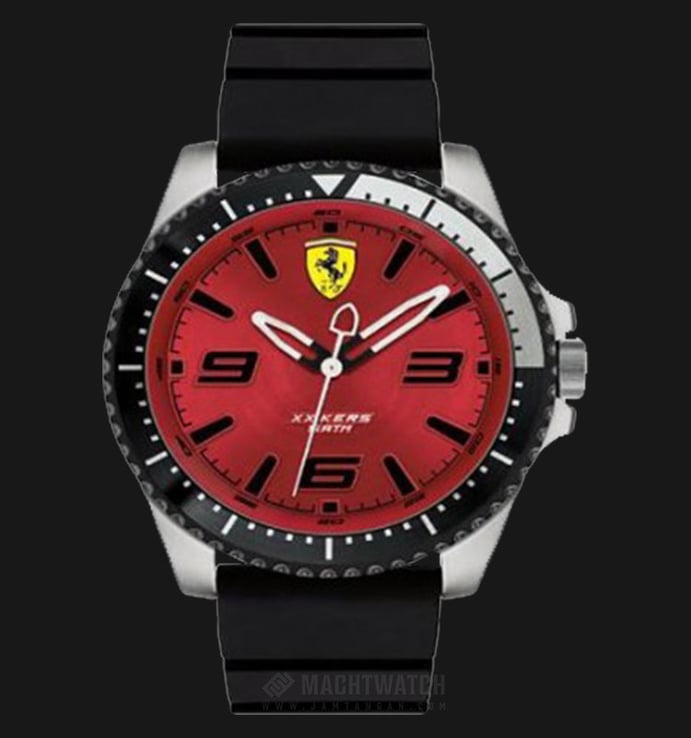 Ferrari Scuderia 0830463 Xx Kers Men Red Dial Black Rubber Strap