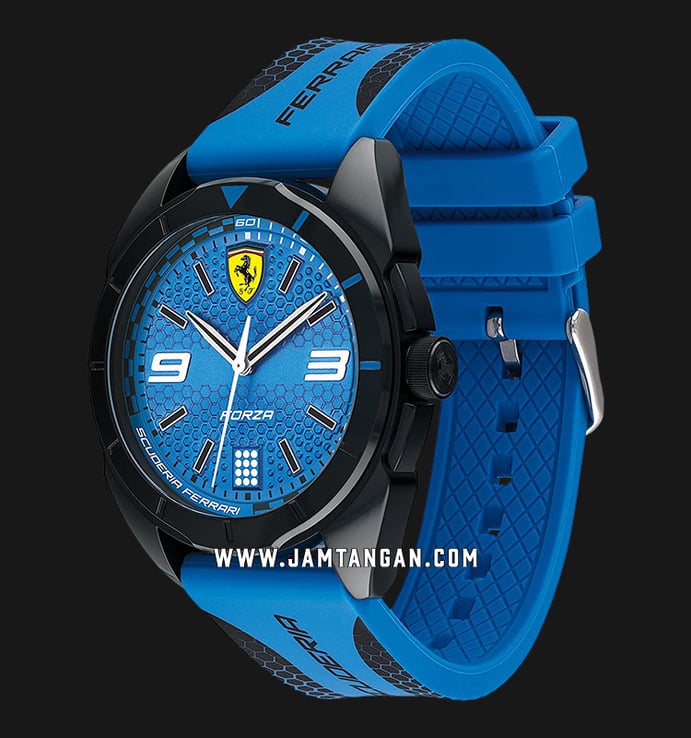 Ferrari Scuderia 0830518 Forza Men Blue Dial Dual Tone Rubber Strap