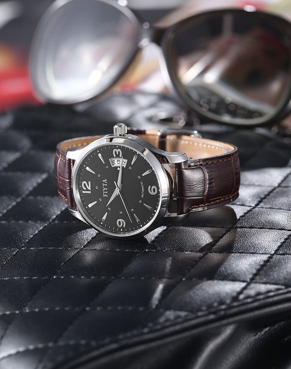 FIYTA Classic DGA0008.WBR Men Automatic Watch Brown Leather Strap