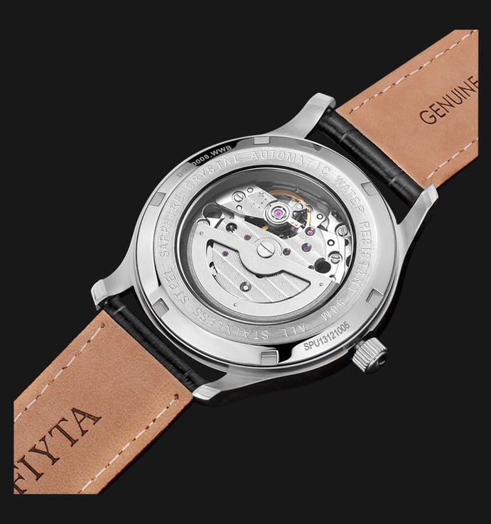 FIYTA Classic DGA0008.WWB Men Automatic Watch Black Leather Strap