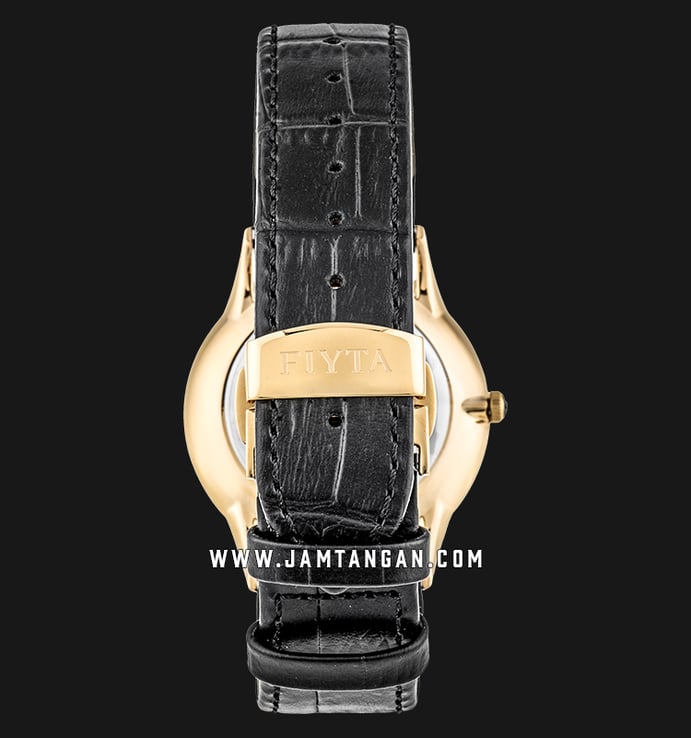FIYTA Classic G800011.GWB Joyart Roslice Man Crystal Silver Dial Black Leather Strap