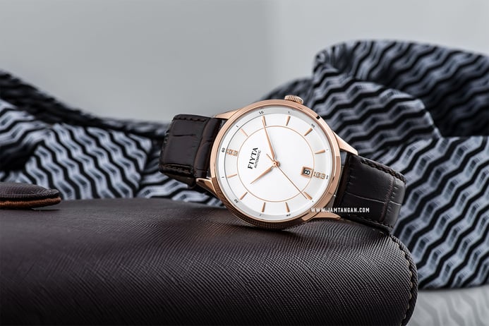 FIYTA Tempting Collection GA520002.MWK Automatic Man White Dial Brown Leather Strap