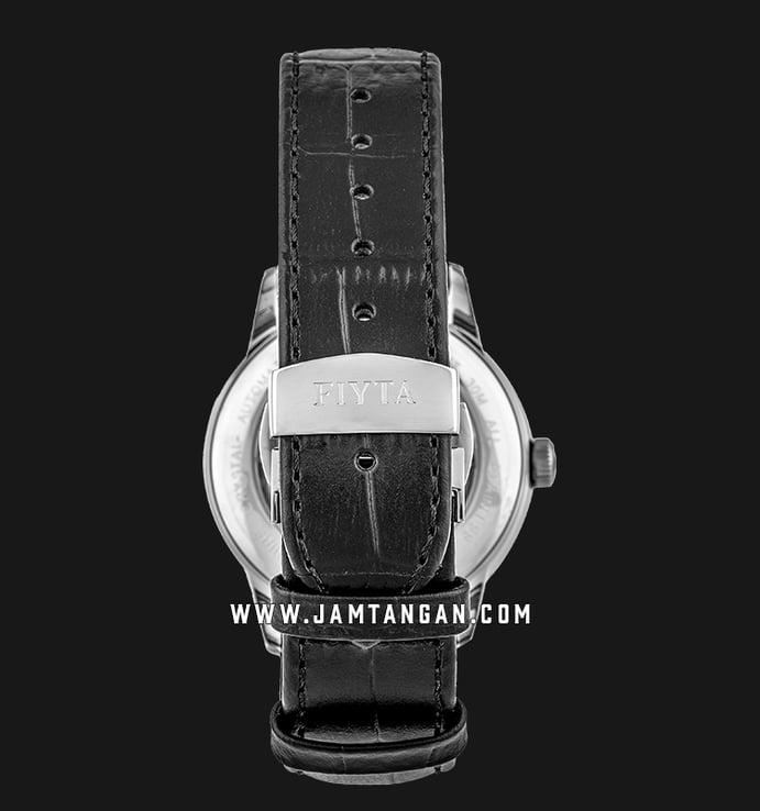 FIYTA Classic GA802059.WWB Automatic Man Crystal White Dial Black Leather Strap