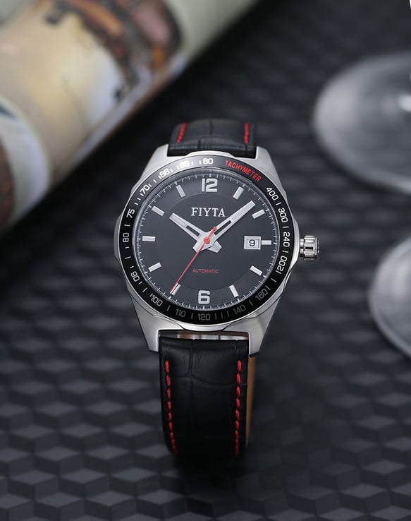 FIYTA Elegance GA8478.WBB Men Calendar Display Leather Band Waterproof Watch