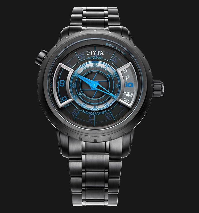 FIYTA Photographer GA8502.BBB Automatic Black Dial Stainless Steel Strap